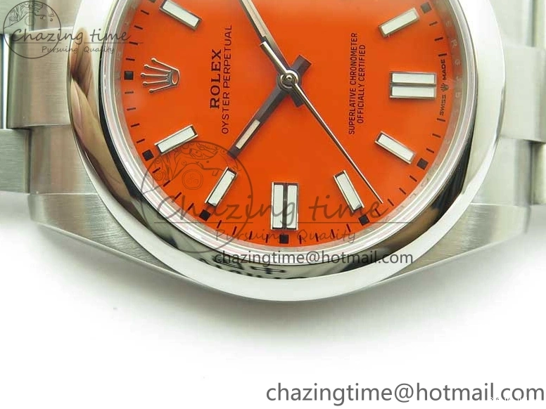 1103 Casual Oyster Perpetual 41mm 124300 EWF Best Edition Red Dial on SS Bracelet A 2856